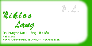 miklos lang business card