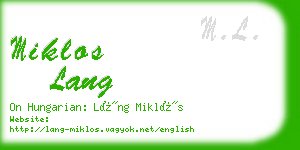 miklos lang business card